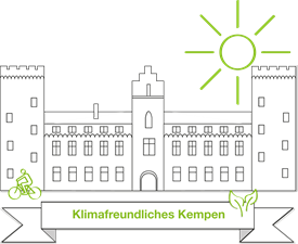 Grafik des klimafreundlichen Kempen mit der Burg von Kempen